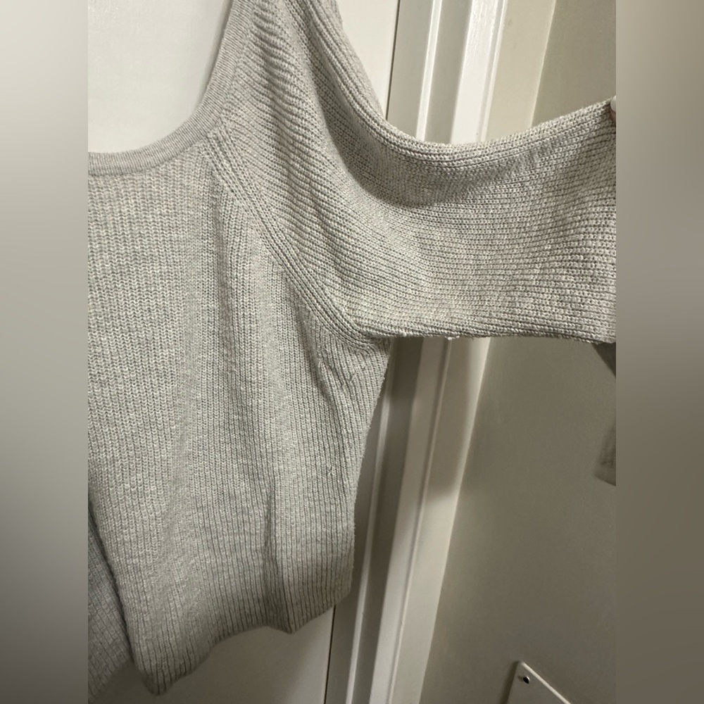 Soft Aerie Sweater with Crisscross Back - Gray - Picture 4 of 9